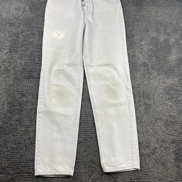 Vintage Levi's 501 Women's 24x29 Jeans White Off-White USA Made Button Fly Stain - Picture 12 of 12